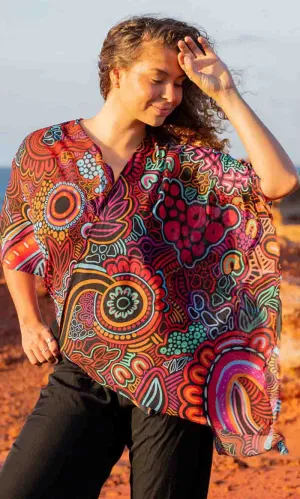 Aboriginal Art Chiffon Shawl Knowledge Holders