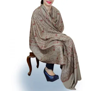 Beige Colour New Look Kashmiri Sozni Work Shawl