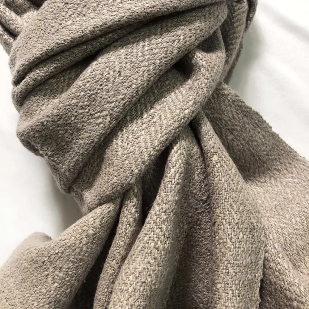 Beige Colour Silk & Wool Stole