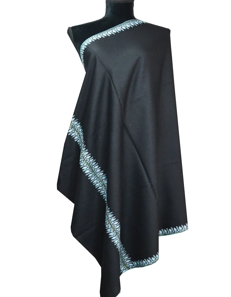 black embroidery Pashmina shawl 8660