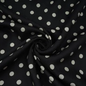 Black Polka Dot Pashmina Fabric 21002