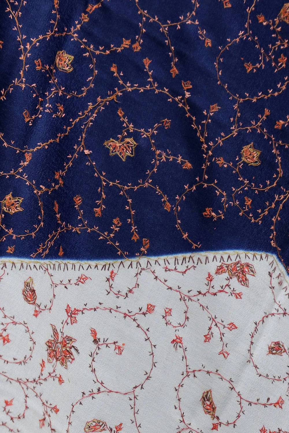 Blue- white Colour Double Shaded Concept Of This Sozni Shawl Looks Beautiful n Elegant.