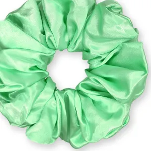 Bridal Satin Scrunchies King Size XXL Oversized Ponytail Holder Made in the USA Mint