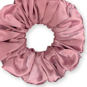 Bridal Satin Scrunchies King Size XXL Oversized Ponytail Holder Made in the USA Rose Light