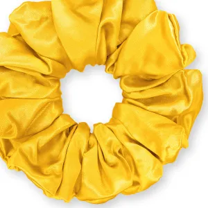 Bridal Satin Scrunchies King Size XXL Oversized Ponytail Holder Made in the USA Yellow