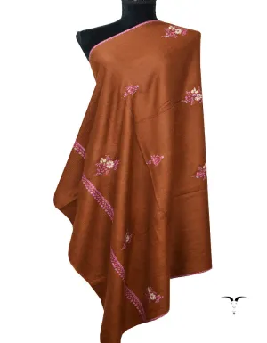 Brown Embroidery Pashmina Shawl 7191