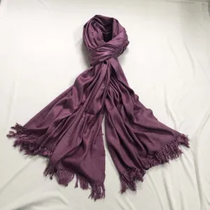 Dark Mauve Silk and Merino Wool Shawl