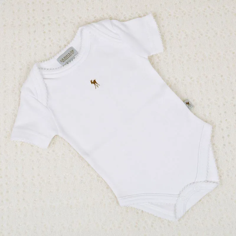 G.H.Hurt & Son Baby Fawn Bodysuit - White