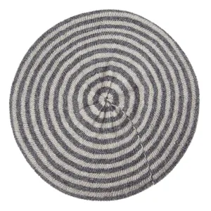 Lambswool Striped Beret - Derby Grey / Silverbirch