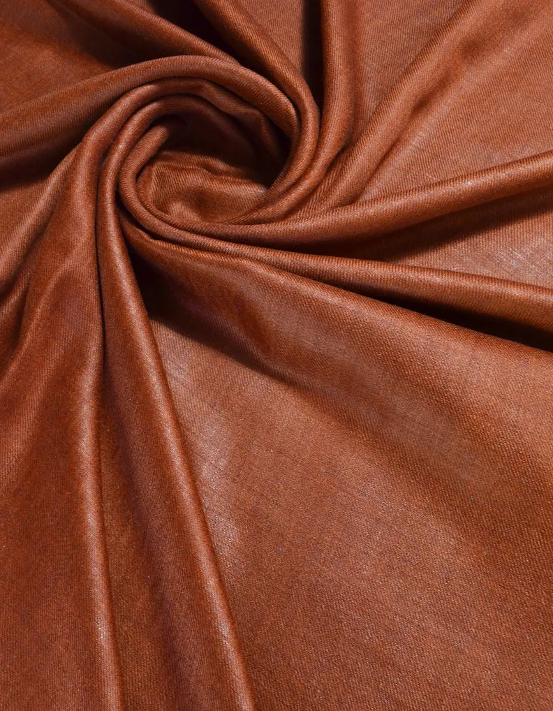 Metallic Rust Plain Pashmina Shawl 5446