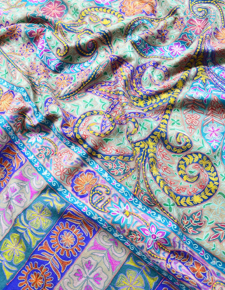 multicolored kalamkari Pashmina shawl 7796