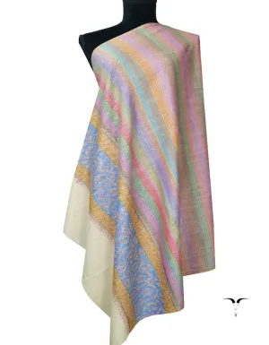 Multicoloured Embroidery Pashmina Shawl 7347