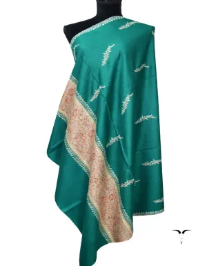 Natural Green Embroidery Shawl 7159