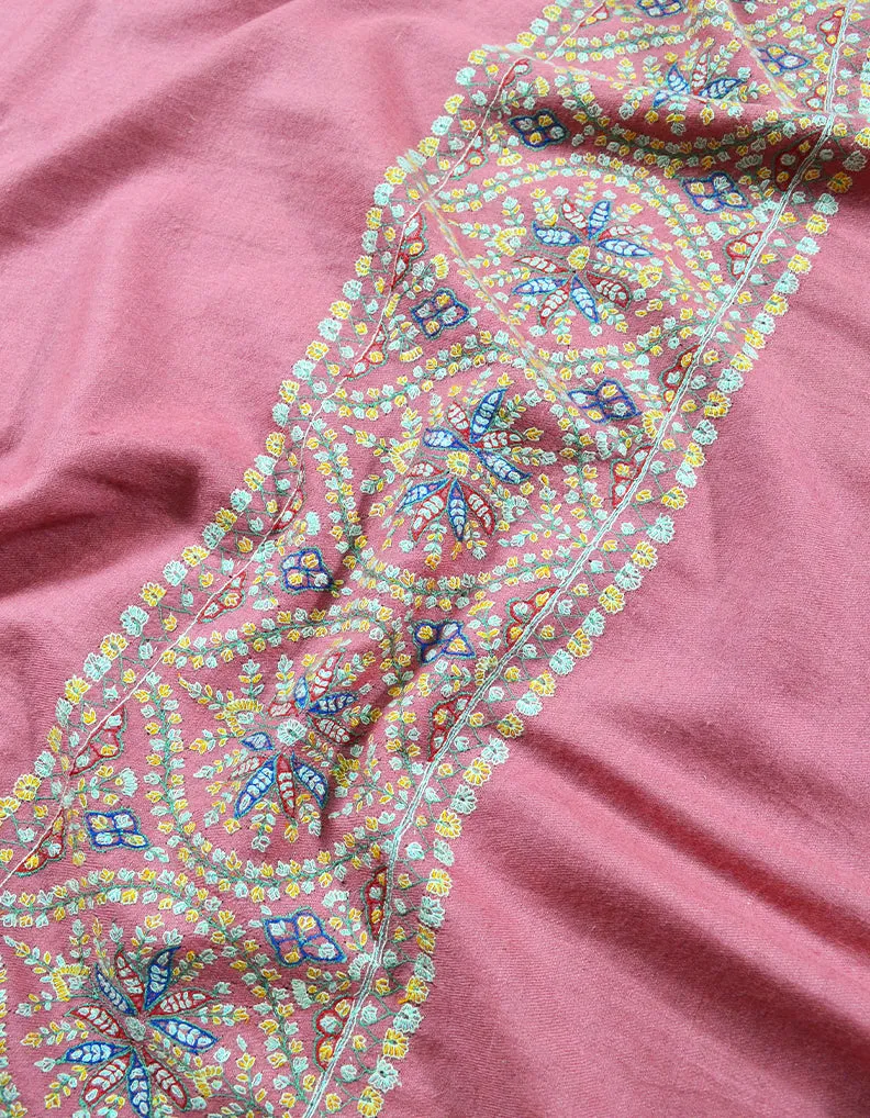 Pink Embroidery Pashmina Shawl 7733