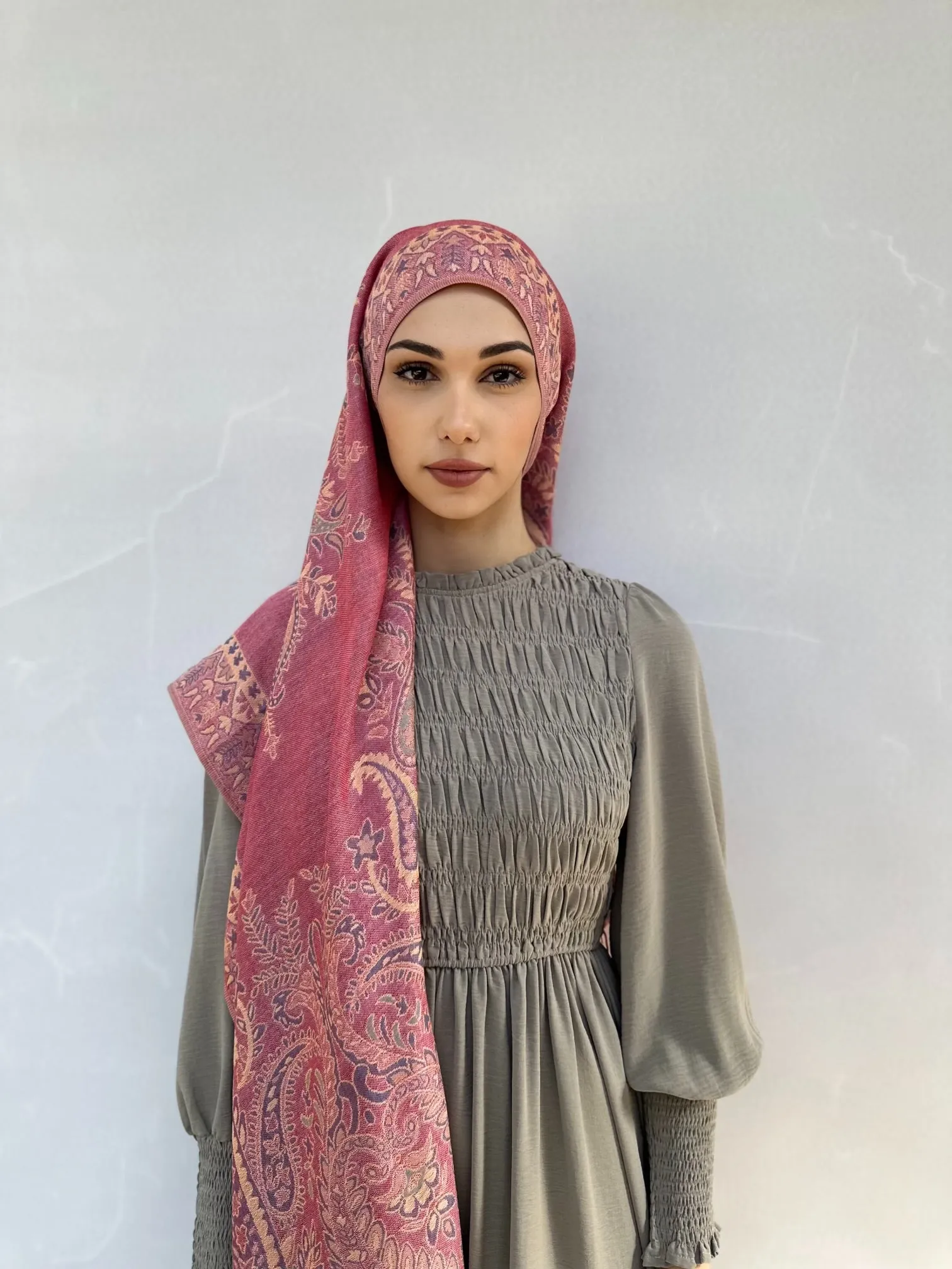 Pink Print Pashmina